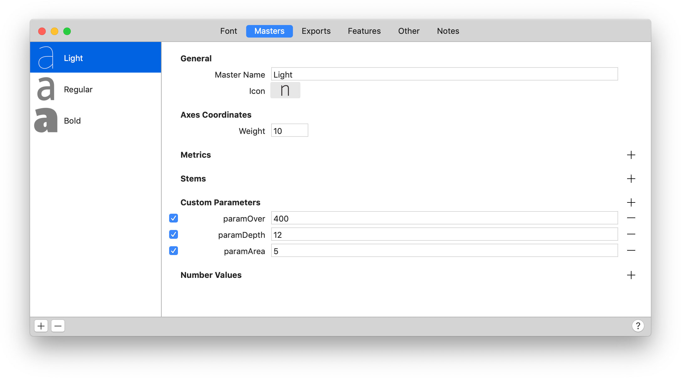 Custom Parameters in Font Info