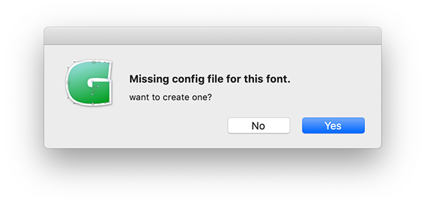 Missing configuration file warning