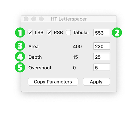 Explanation of the UI parameters